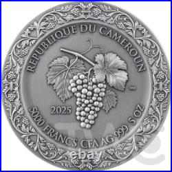 The Bacchanalia Celestial Beauty 5 oz Antique finish Silver Coin Cameroon 2025