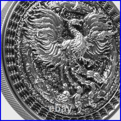 The Forbidden Phoenix 2024 1 oz $2 Silver Antique Finish Coin Niue