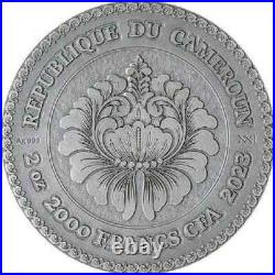 The Golden Touch Twists of Destiny 2 oz Antique finish Silver Coin Cameroon 2023 The Golden Touch Twists of Destiny 2 oz Antique finish Silver Coin Cameroon 2023
