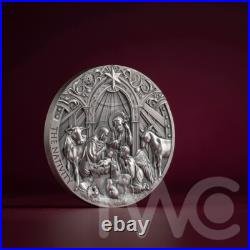 The Nativity Bible Stories 2 oz Antique finish Silver Coin CFA Cameroon 2024 The Nativity Bible Stories 2 oz Antique finish Silver Coin CFA Cameroon 2024