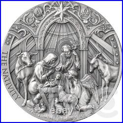 The Nativity Bible Stories 2 oz Antique finish Silver Coin CFA Cameroon 2024 The Nativity Bible Stories 2 oz Antique finish Silver Coin CFA Cameroon 2024