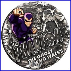 The Phantom high relief 2 oz silver coin antiqued Tuvalu 2023