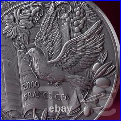 The Seven Days of Creation Bible Stories 2 oz Silver Coin CFA Cameroon 2024