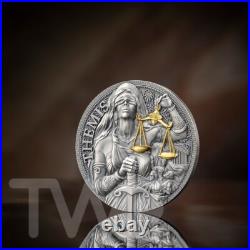 Themis The Great Greek Mythology 2 oz Antique finish Silver Coin Cameroon 2023 Themis The Great Greek Mythology 2 oz Antique finish Silver Coin Cameroon 2023