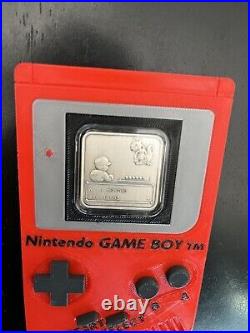 Troy Ounce Silver Antique Finish Pokémon Coin LE250 in Nintendo Game Boy Frame