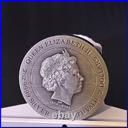 Tuvalu 2023 The Phantom 2 Oz Colored Antiqued Silver Coin