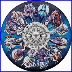Tuvalu 2025 TWELVE GODDESSES 12 Signs of Roman Zodiac $5 5 Oz Silver Antique Tuvalu 2025 TWELVE GODDESSES 12 Signs of Roman Zodiac $5 5 Oz Silver Antique