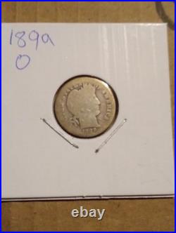 U. S. Antique Silver Dime Lot of 14. Barber, Mercury, Roosevelt 90% $1.40 FV