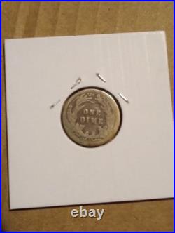 U. S. Antique Silver Dime Lot of 14. Barber, Mercury, Roosevelt 90% $1.40 FV