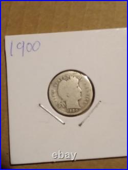 U. S. Antique Silver Dime Lot of 14. Barber, Mercury, Roosevelt 90% $1.40 FV