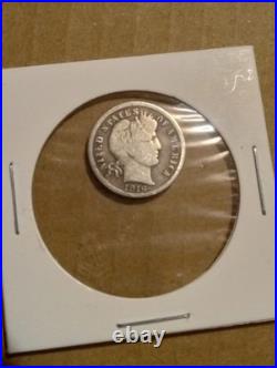 U. S. Antique Silver Dime Lot of 14. Barber, Mercury, Roosevelt 90% $1.40 FV