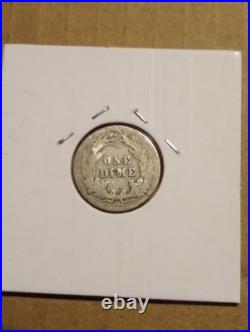 U. S. Antique Silver Dime Lot of 14. Barber, Mercury, Roosevelt 90% $1.40 FV