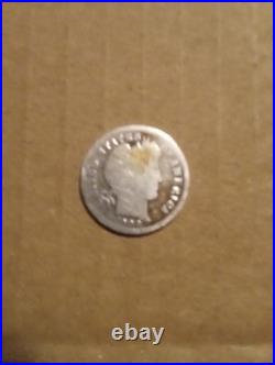 U. S. Antique Silver Dime Lot of 14. Barber, Mercury, Roosevelt 90% $1.40 FV