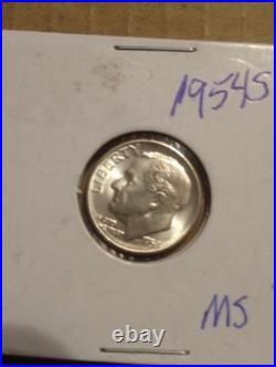 U. S. Antique Silver Dime Lot of 14. Barber, Mercury, Roosevelt 90% $1.40 FV