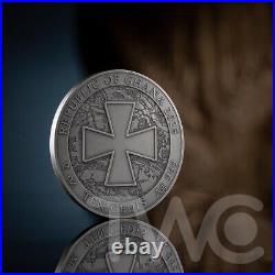 Ukraine. Battle Hardened 2.0 2 oz Antique finish Silver Coin 10 Cedis Ghana 2025 Ukraine. Battle Hardened 2.0 2 oz Antique finish Silver Coin 10 Cedis Ghana 2025