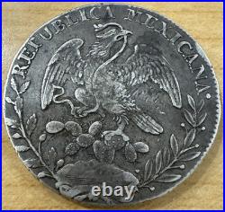 Ungraded VERY FINE Mexico 8 Reales 1825 Zs AZ Zacatecas Antique Silver Coin