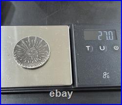 Ungraded VERY FINE Mexico 8 Reales 1825 Zs AZ Zacatecas Antique Silver Coin