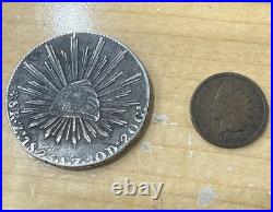 Ungraded VERY FINE Mexico 8 Reales 1825 Zs AZ Zacatecas Antique Silver Coin