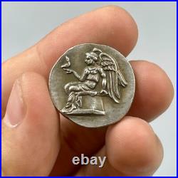 Unresearched Ancient Roman Greek Solid Bronze Antique Small Coated Coin