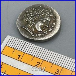 Unresearched Ancient Roman Greek Solid Bronze Antique Small Coated Coin