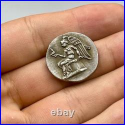 Unresearched Ancient Roman Greek Solid Bronze Antique Small Coated Coin