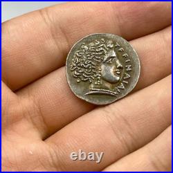 Unresearched Ancient Roman Greek Solid Bronze Antique Small Coated Coin