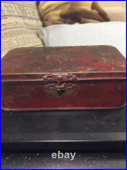 Unsearched Old US Coins Hoard 1930s Antique 2.29LB Heavy Red Tin Box Estate Find