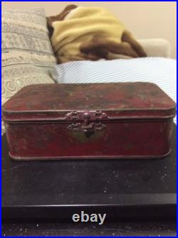 Unsearched Old US Coins Hoard 1930s Antique 2.29LB Heavy Red Tin Box Estate Find