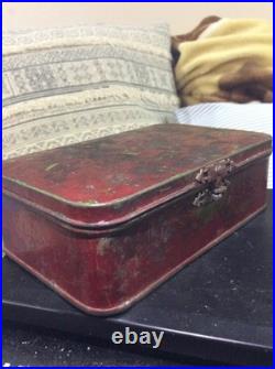 Unsearched Old US Coins Hoard 1930s Antique 2.29LB Heavy Red Tin Box Estate Find