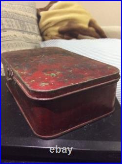 Unsearched Old US Coins Hoard 1930s Antique 2.29LB Heavy Red Tin Box Estate Find
