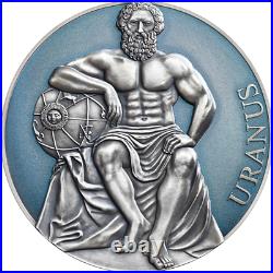 Uranus Planets and Gods 3 oz Antique finish Silver Coin CFA Cameroon 2020
