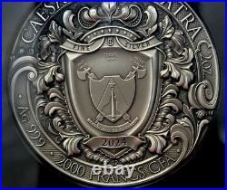 Vaultbox 2024 Caesar & Cleopatra 2oz Silver Antiqued & High Relief Coin NGC MS70