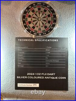 Very Limited# Silver (0.999) 1$ 2024 Fiji COLOURED Silver (44g) Antique Coin