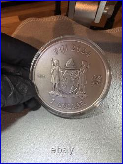 Very Limited# Silver (0.999) 1$ 2024 Fiji COLOURED Silver (44g) Antique Coin