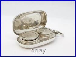 Victorian Sterling Silver Double Sovereign Coin Holder Fob Antique 1893 London