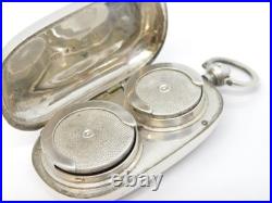 Victorian Sterling Silver Double Sovereign Coin Holder Fob Antique 1893 London