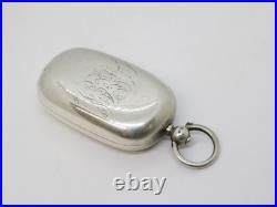 Victorian Sterling Silver Double Sovereign Coin Holder Fob Antique 1893 London