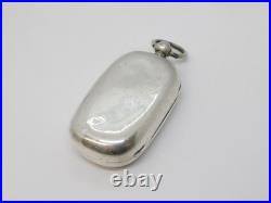 Victorian Sterling Silver Double Sovereign Coin Holder Fob Antique 1893 London
