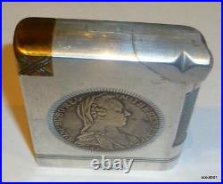 Vintage 2 Antique Silver Coins 1780 Austria Maria Theresa Cigarette Pipe Lighter