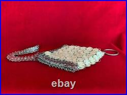 Vintage Iconic Paco Rabanne Mother of Pearl Coin Silver Chain Handbag