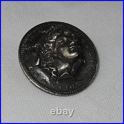 Vintage Repousse 1905 Morgan Silver Dollar Brooch Pin Pop Out 3D Coin AWESOME