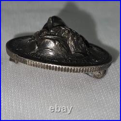 Vintage Repousse 1905 Morgan Silver Dollar Brooch Pin Pop Out 3D Coin AWESOME
