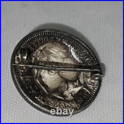 Vintage Repousse 1905 Morgan Silver Dollar Brooch Pin Pop Out 3D Coin AWESOME