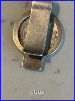 Vintage SWANK Sterling Silver Money Clip 1924 Peace Dollar 52.2g