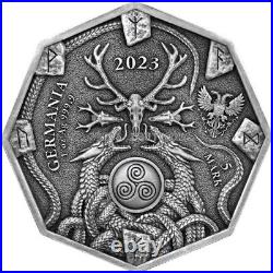 Witchcraft Seeress Ritual 1 oz silver coin antiqued Germania 2023