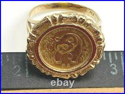 Without Stone Panda Coin Fancy Wadding Fancy Ring In 14k Yellow Gold Finish