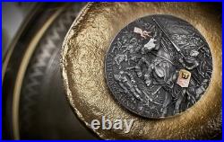 Zawisza The Black 200g Antiqued Silver Coin 5000 Francs CFA Cameroon 2024 6.4oz