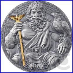 Zeus The Great Greek Mythology 3 oz Antique finish Silver Coin CFA Cameroon 2025 Zeus The Great Greek Mythology 3 oz Antique finish Silver Coin CFA Cameroon 2025
