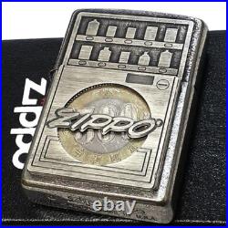 Zippo Coin Holder Gimmick Chrome Distressed Metal Antique Silver Lighter