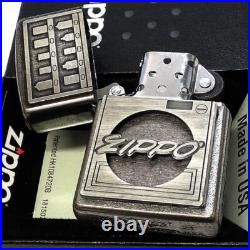 Zippo Coin Holder Gimmick Chrome Distressed Metal Antique Silver Lighter